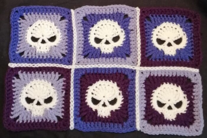 Crochet Pattern Skull Granny Square BePatterns