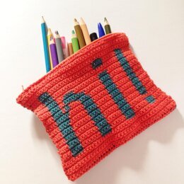 Tapestry Crochet zippered pouch