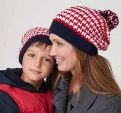 Striped Slouchie Hat in Caron United