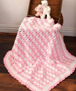 Peppermint Puff Baby Blanket in Caron One Pound - Downloadable PDF