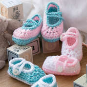 RED HEART TWO-COLOR BABY BOOTIES