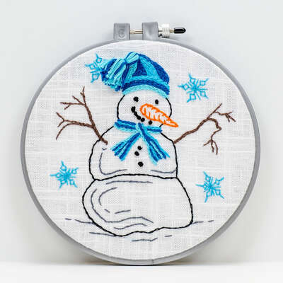 SNOWMAN HAND EMBROIDERY DESIGN