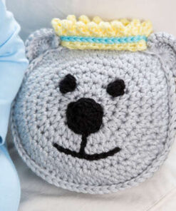 RED HEART PRINCE BEAR PILLOW AND HAT, BABY