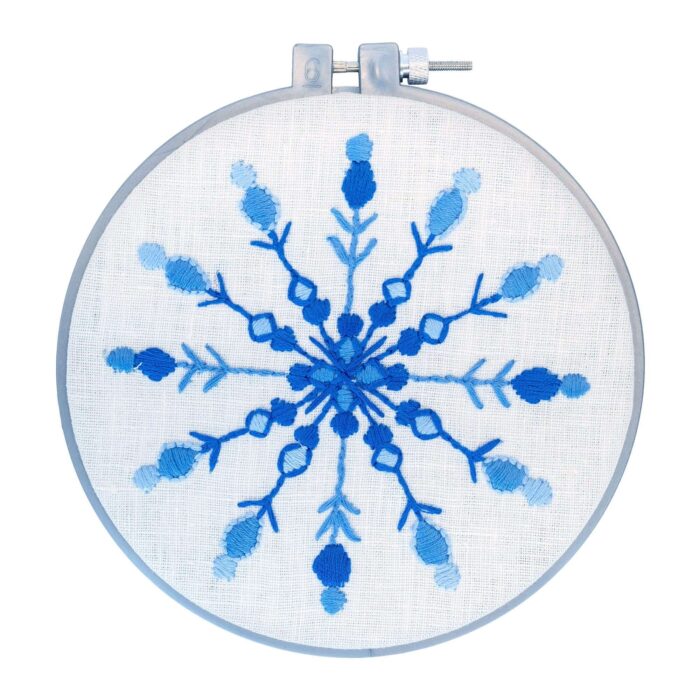 BLUE SNOWFLAKE EMBROIDERY DESIGN