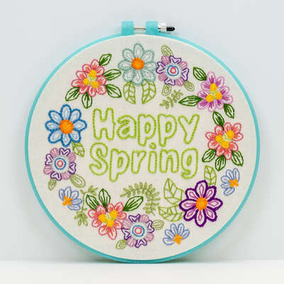 HAPPY SPRING EMBROIDERY DESIGN