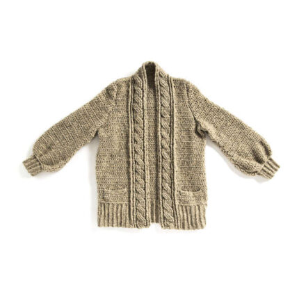 PATONS COZY CABLED CROCHET CARDIGAN