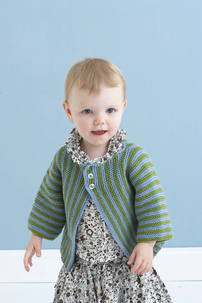 Vertical Stripes Baby Sweater Pattern (Knit-Crochet)