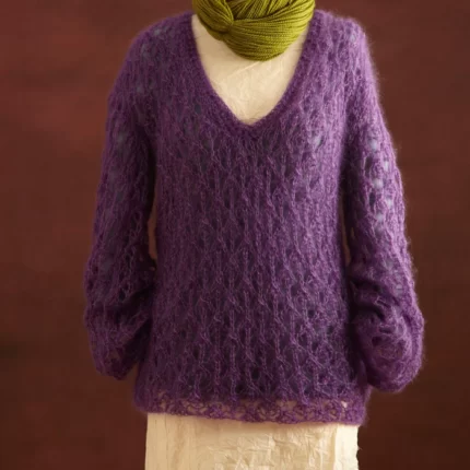 Oversized Lace V Neck Pattern (Knit-Crochet)