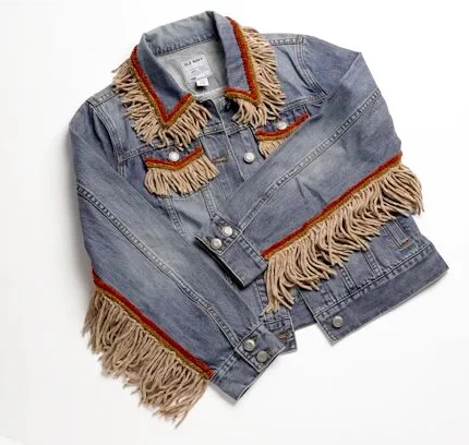 Fringed Jeans Jacket Embellishment Pattern (Crochet)