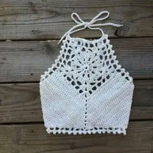 Crochet-Crop-Tops Hooded Poncho (Knit) - Version 1