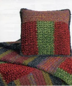 Striped Throw and Pillow Pattern (Crochet)