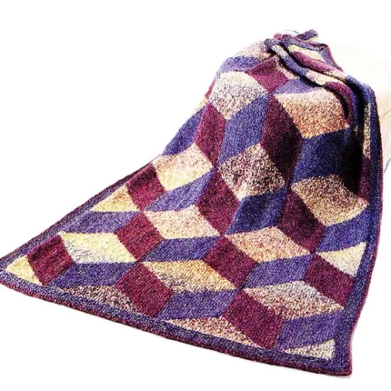 Homespun Tumbling Blocks Afghan Pattern (Knit)