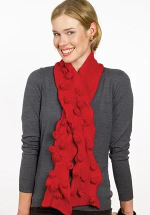 Im Forever Blowing Bobbles Felted Scarf Pattern (Knit)