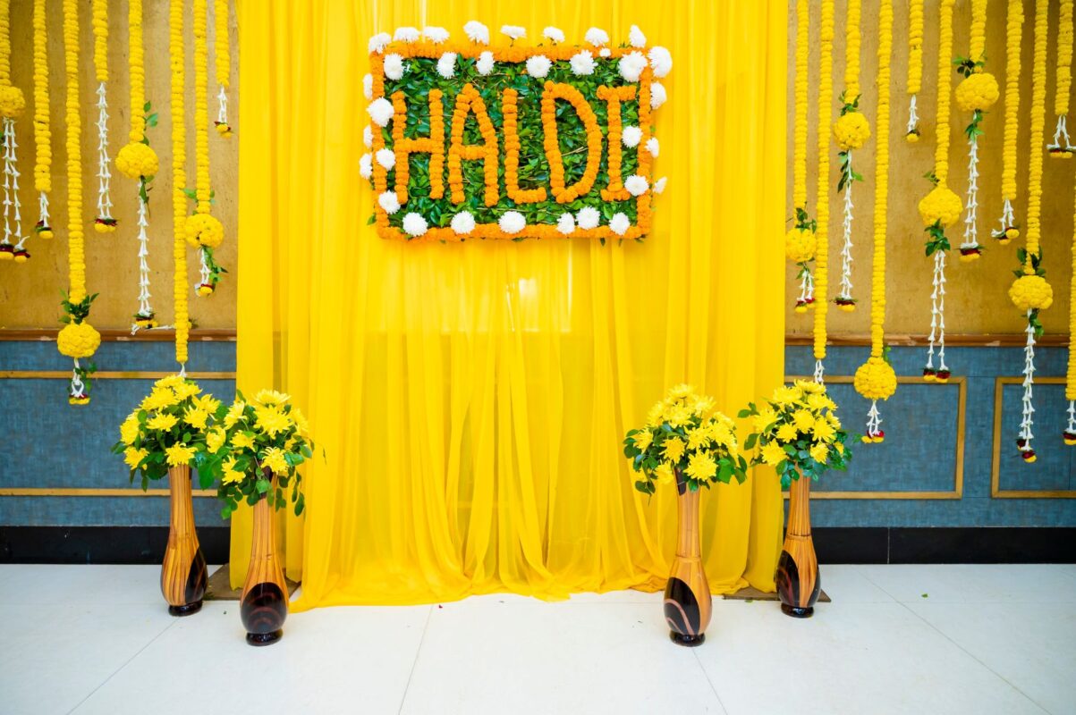 Low Cost Simple Haldi Decoration At Home