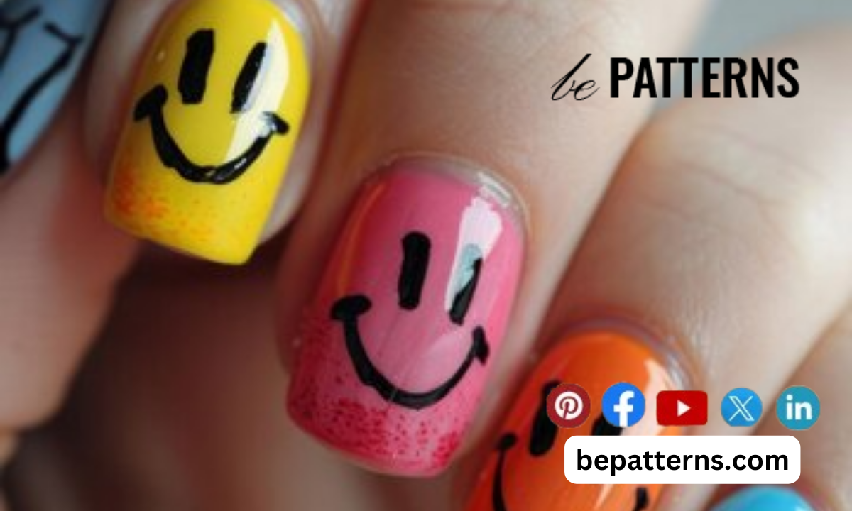 Harry Styles Smiley Nails