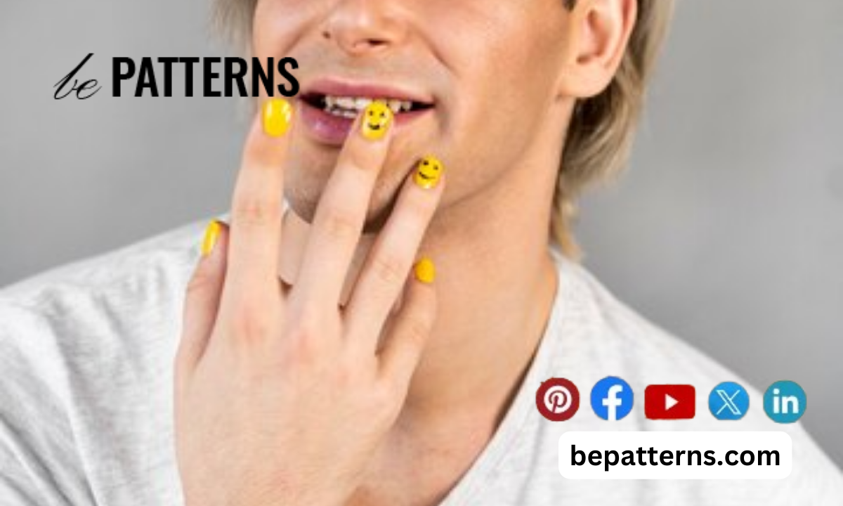 Harry Styles Smiley Nails