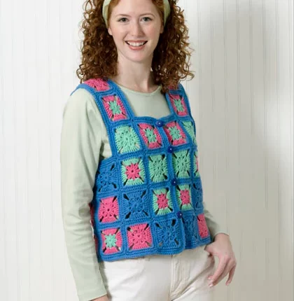 Granny Square Vest Pattern (Crochet)