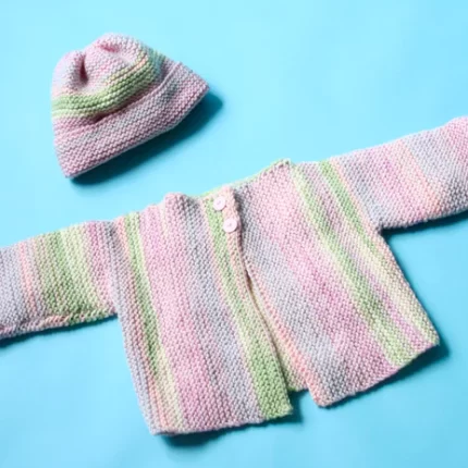 Rose Lichen Cardigan And Hat Pattern (Knit)
