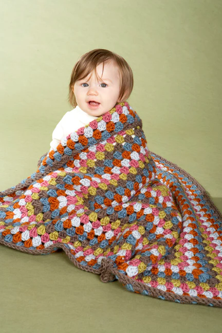 Crochet Baby Granny Square Afghan Pattern (Crochet)