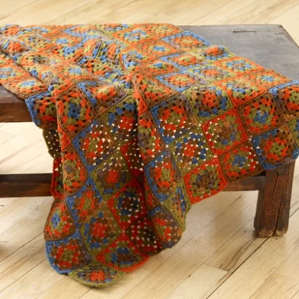 Shades Of Autumn Granny Throw Pattern (Crochet)