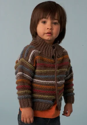 Boys Striped Cardigan Pattern (Knit)