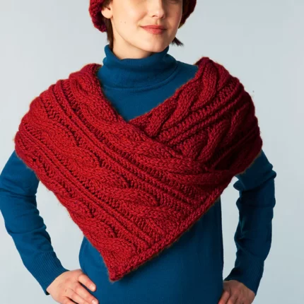 Cabled Wrap And Hat Pattern (Knit) - Version 2