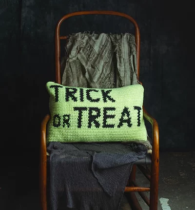 Trick or Treat Pillow (Crochet)