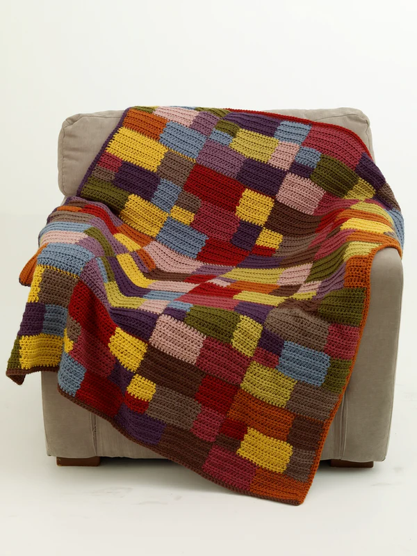 Crochet Patchwork Squares Blanket (Crochet)