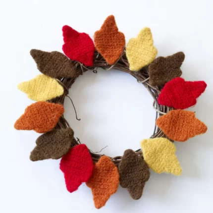 Fall Foliage Felted Wreath (Crochet)
