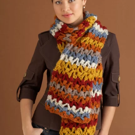 Striped Scarf (Crochet) - Version 2