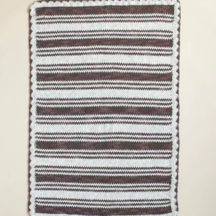 Striped Two Color Crocheted Afghan Pattern (Crochet)