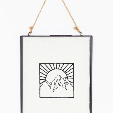 Mountain + Sun Cross Stitch Embroidery