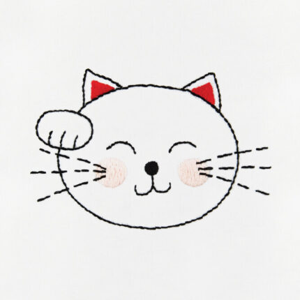 Maneki Niko Cat Embroidery