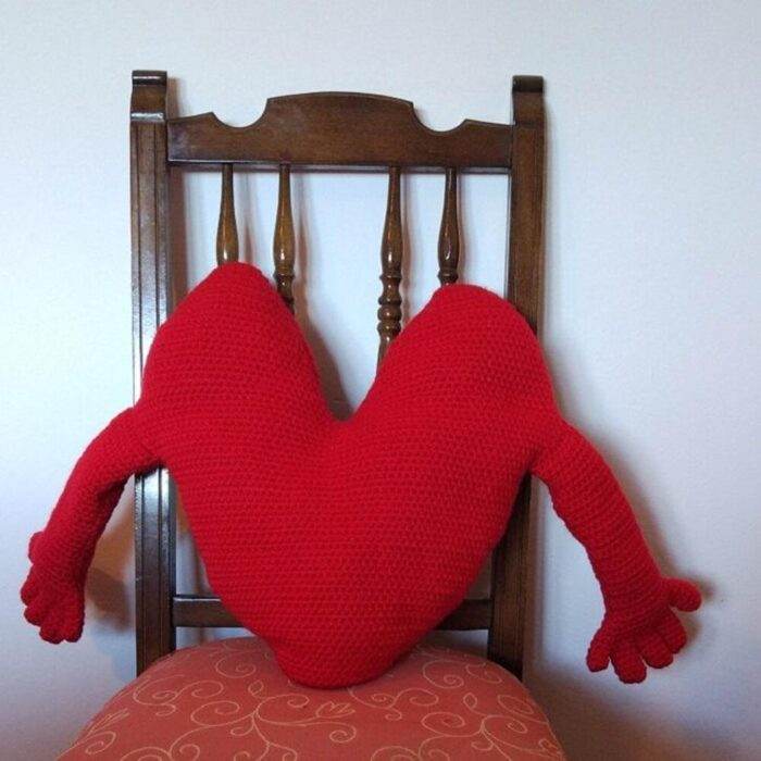 heart cushion with arms