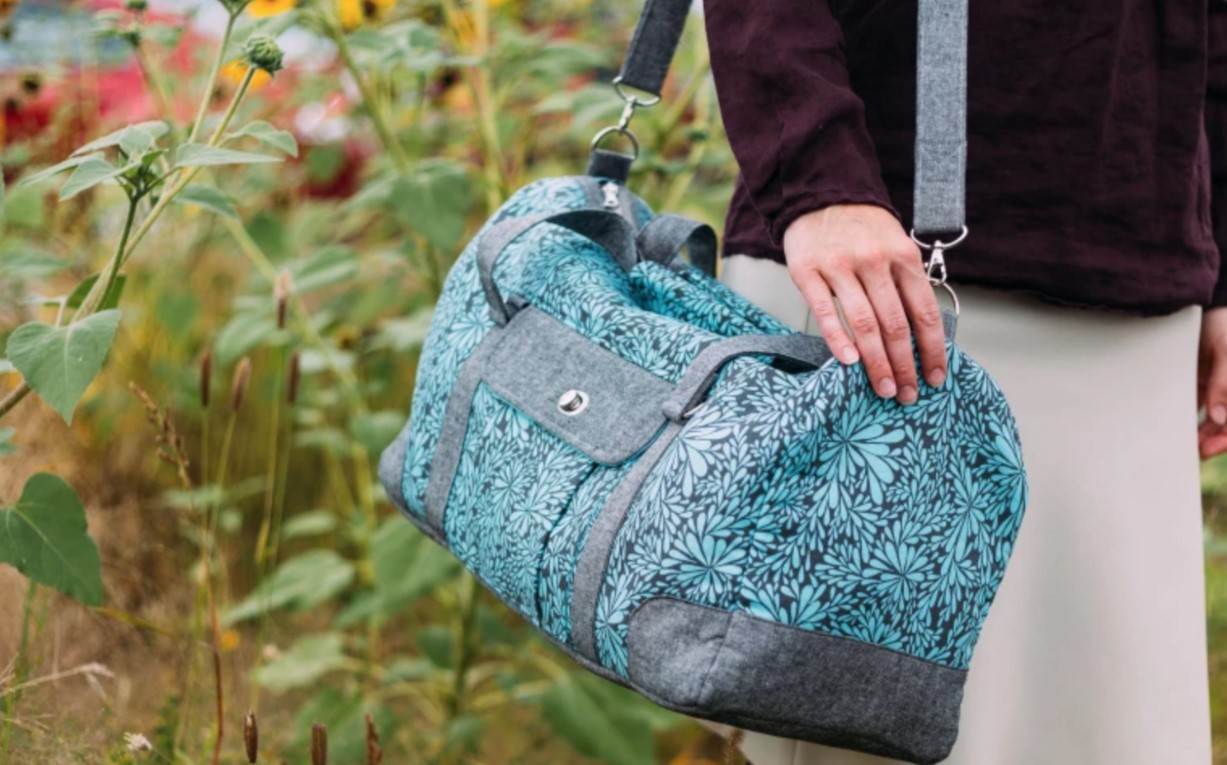 Sock Project Bag | Embroidered Linen Knitting Project Bag | Large Knitting Bag