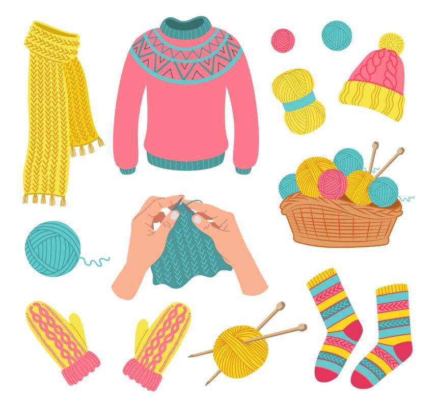 20827796 Knitted woolen clothes set