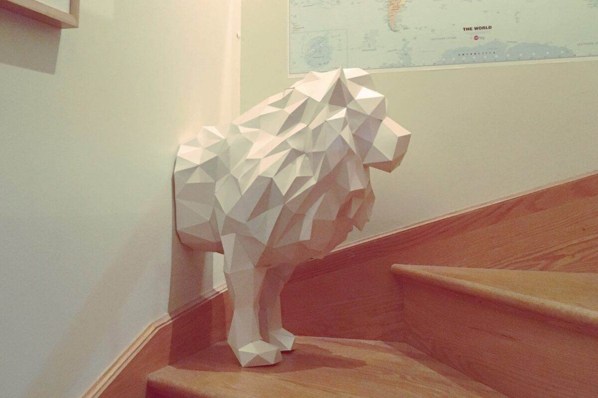 Paper Wall Sculpture Lion BePatterns Paper wall sculpture lion bepatterns