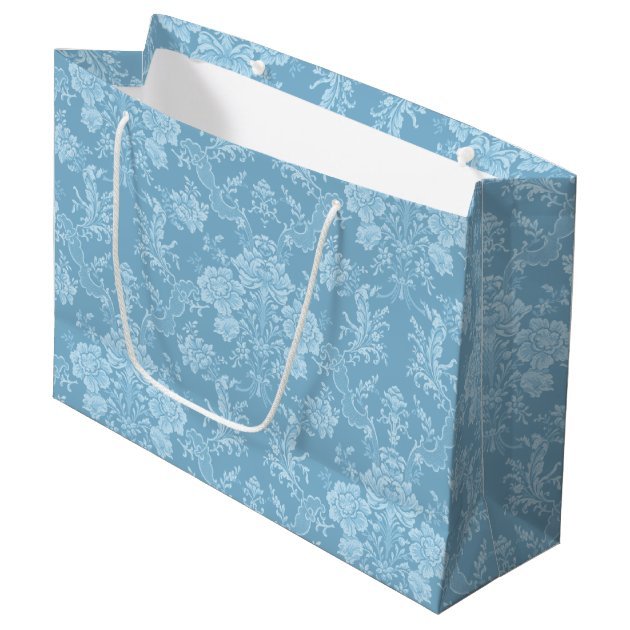 Paper Bag Damask Blue