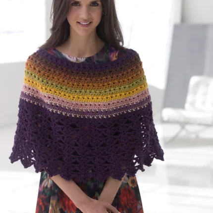 Crochet Lace Edged Poncho Pattern